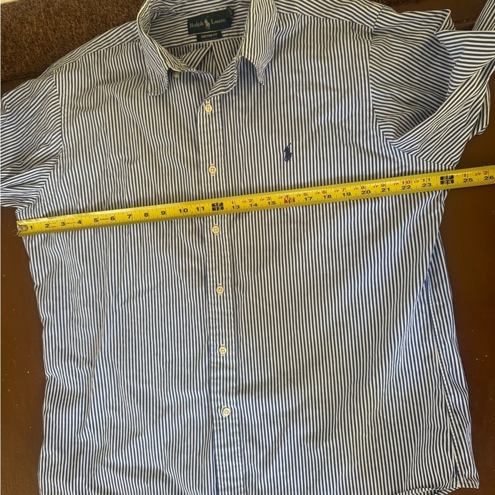 Ralph Lauren Blue and White Striped Button Down Shirt - Men’s XL - Picture 7 of 8